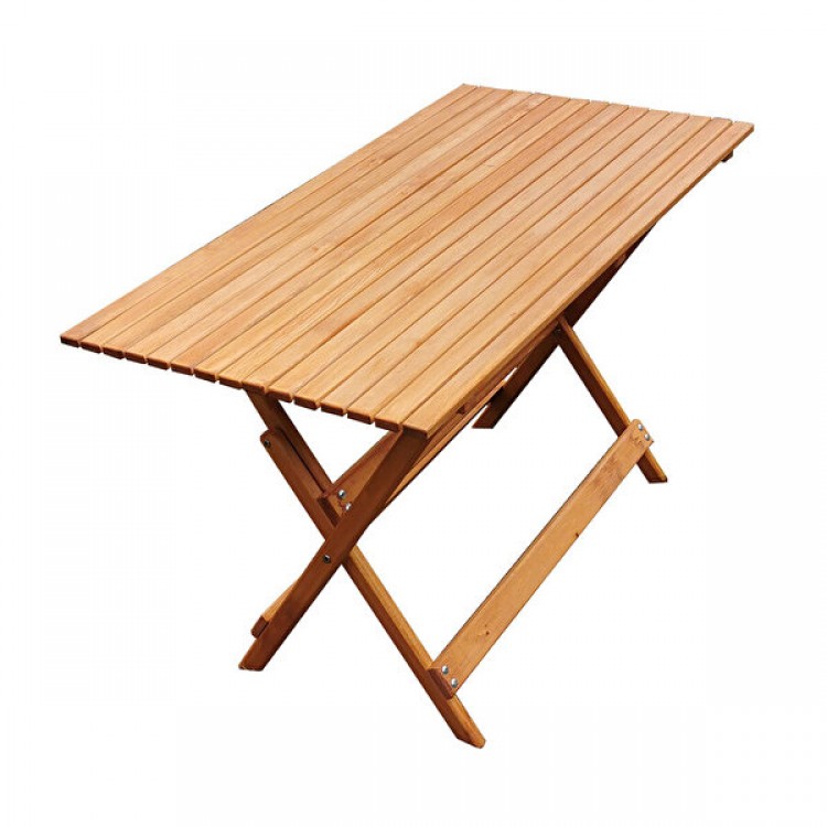 MSM Mobilya Ahşap Katlanır Masa 124x65 cm Kahve